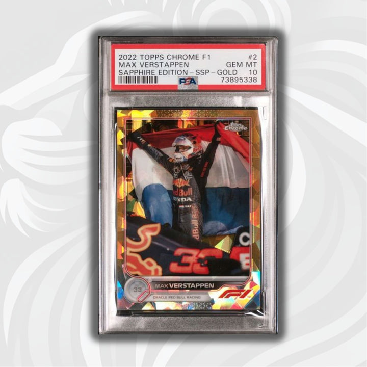 73895338 – Max Verstappen #2 – 2022 Topps Chrome F1 – GOLD – PSA 10.jpg