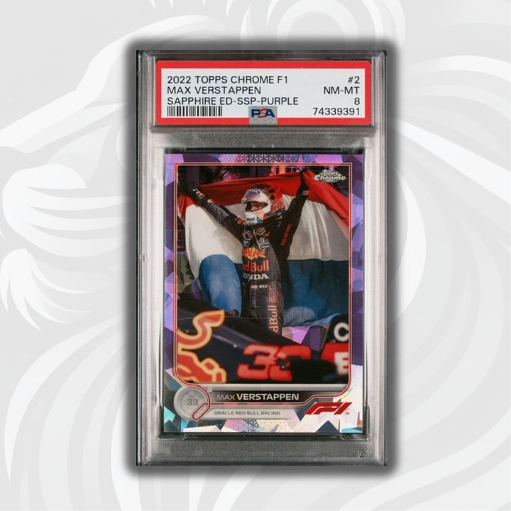 74339391 – Max Verstappen #2 – 2022 Topps Chrome F1 – PURPLE – PSA 8.jpg