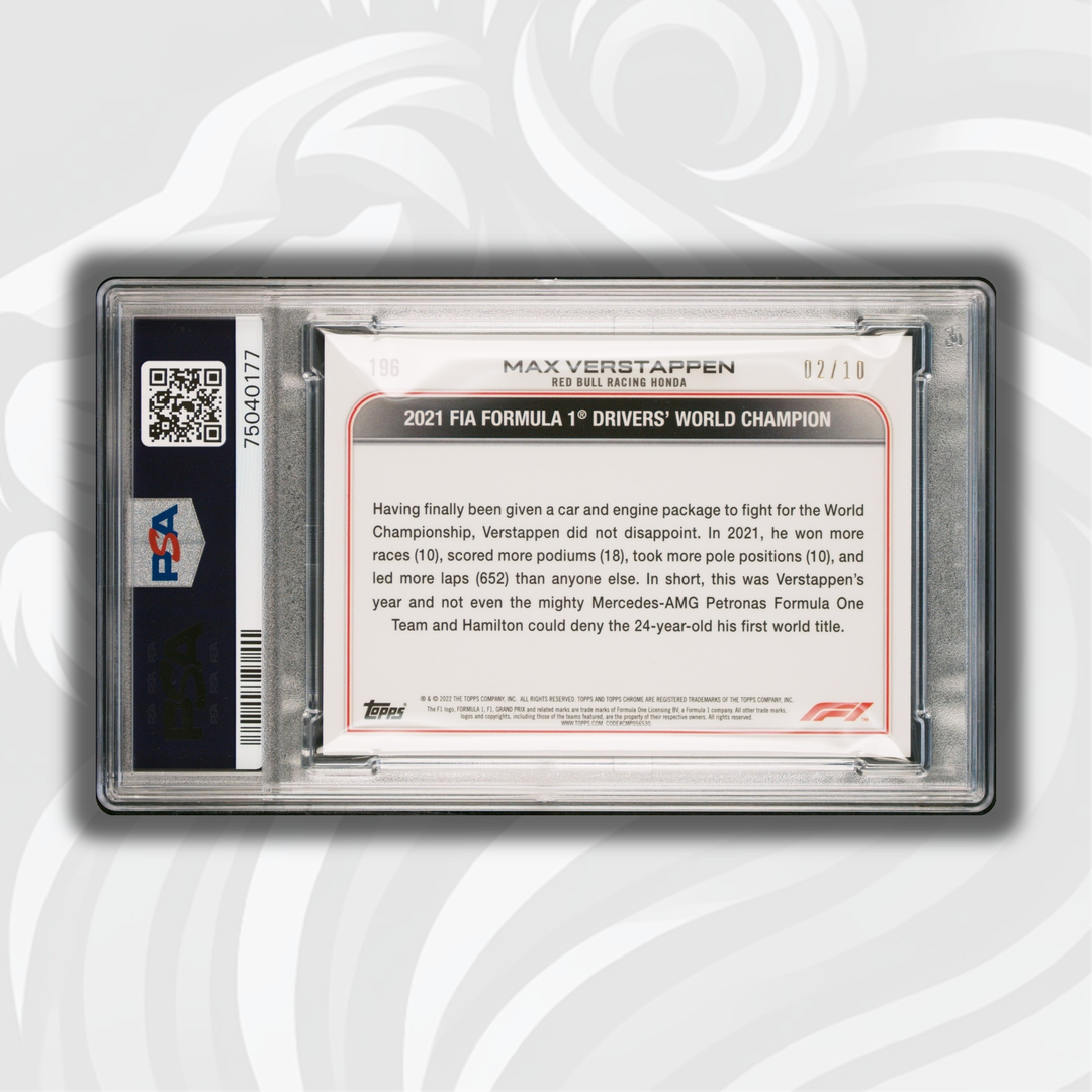 PSA 9 - 02/10 - Max Verstappen #196 - Sapphire Edition - Purple