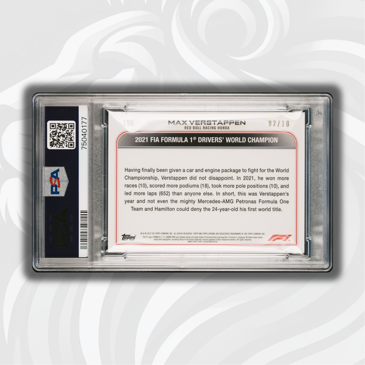 PSA 9 - 02/10 - Max Verstappen #196 - Sapphire Edition - Purple