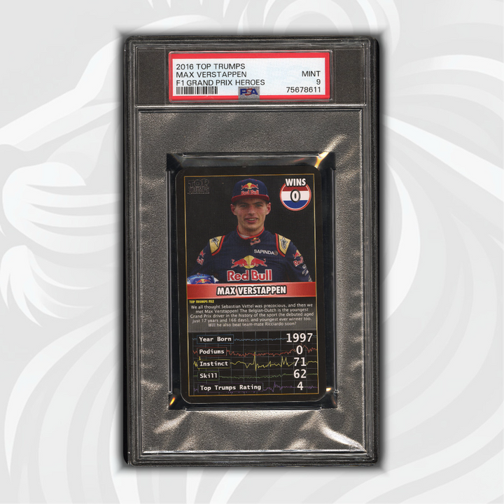 PSA 9 - Max Verstappen - 0 Wins - Top Trumps - 2016 Grand Prix Heroes