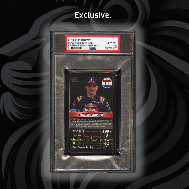 PSA 10 - Max Verstappen - 0 Wins - Top Trumps - 2016 Grand Prix Heroes