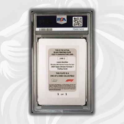 PSA Authentic - 1/1 Lewis Hamilton #54W-2 - Black Printing Plate - Chrome 2020