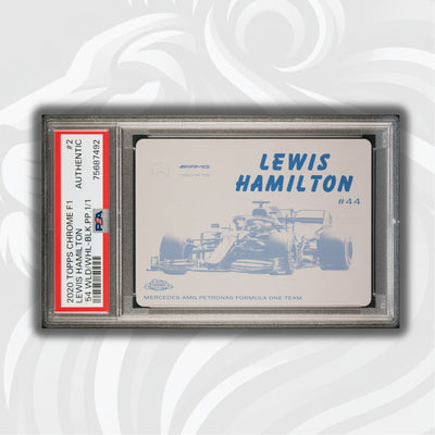 PSA Authentic - 1/1 Lewis Hamilton #54W-2 - Black Printing Plate - Chrome 2020