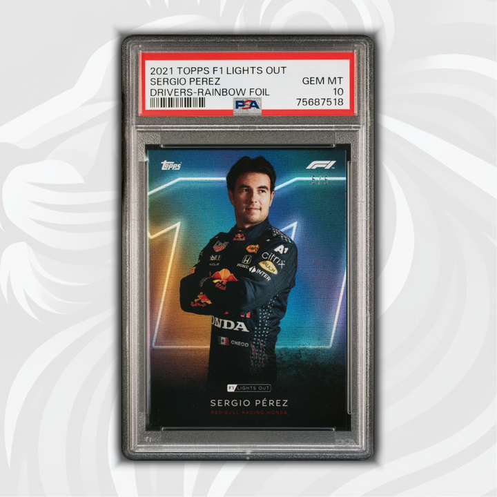 PSA 10 - 5/5 Sergio Perez - Drivers - Rainbow Foil