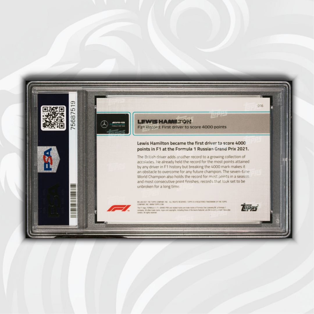 PSA 10 - 7/10 Lewis Hamilton #56 - First Driver To Score 4000 Points - Black
