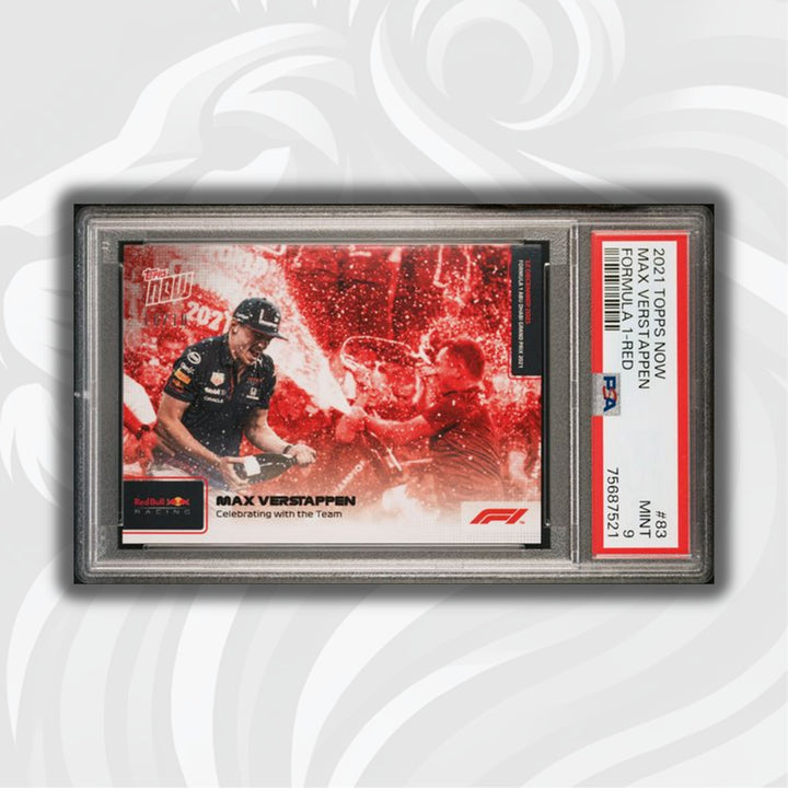 PSA 9- 10/10 - Max Verstappen - Celebrating With The Team #83 - Red