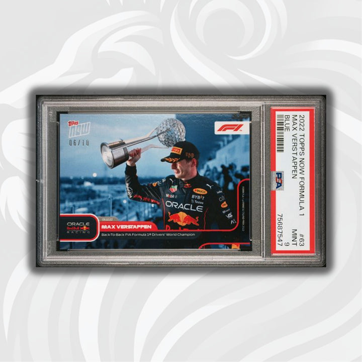 PSA 9 - 06/10 Max Verstappen - Back-to-back drivers world champion #63 - Blue