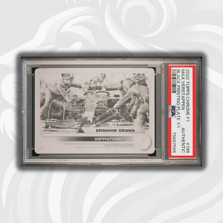PSA Authentic - 1/1 Max Verstappen #196 - Black Printing Plate