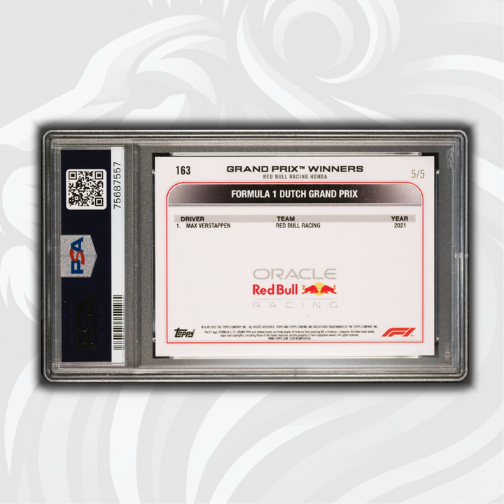 PSA 9 - 5/5 Max Verstappen #163 - Red Checker Flag Refractor