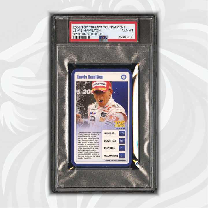 PSA 8 - LEWIS HAMILTON #NM-MT - 2009 TOP TRUMPS TOURNAMENT SPORTING HEROES