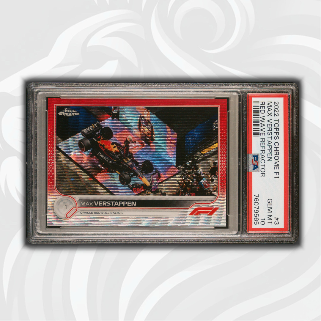 PSA 10 - 1/5 Max Verstappen #3 - Red Wave Refractor - 2022 Topps Chrome F1