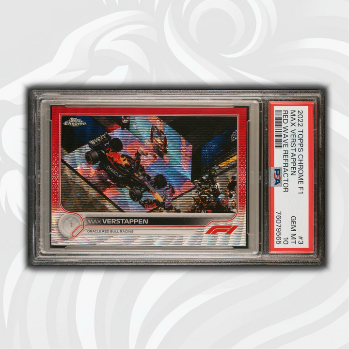 PSA 10 - 1/5 Max Verstappen #3 - Red Wave Refractor - 2022 Topps Chrome F1
