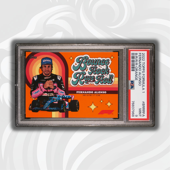 PSA 9 - 20/25 - Fernando Alonso #BRRRFA - Bounce, Rock, Race, Roll - Orange