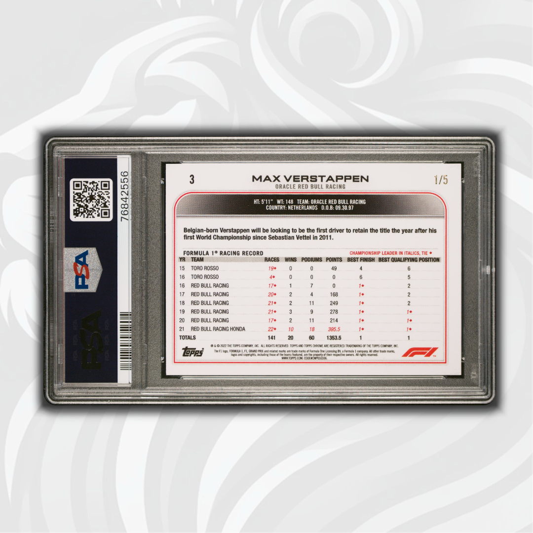 PSA 10 - 1/5 - Max Verstappen #3 - Red Checker Flag Refractor