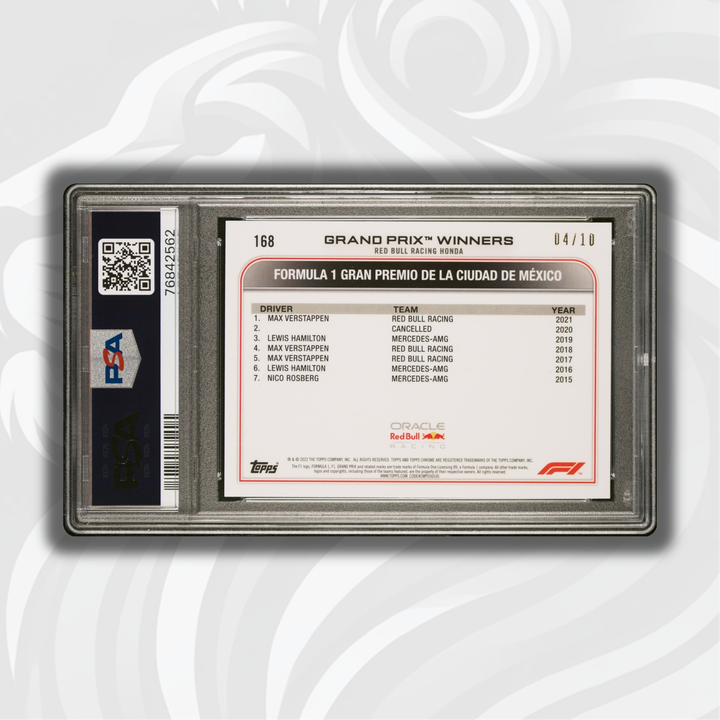 PSA 10 - 04/10 - MAX VERSTAPPEN #168 - SAPPHIRE EDITION - PURPLE