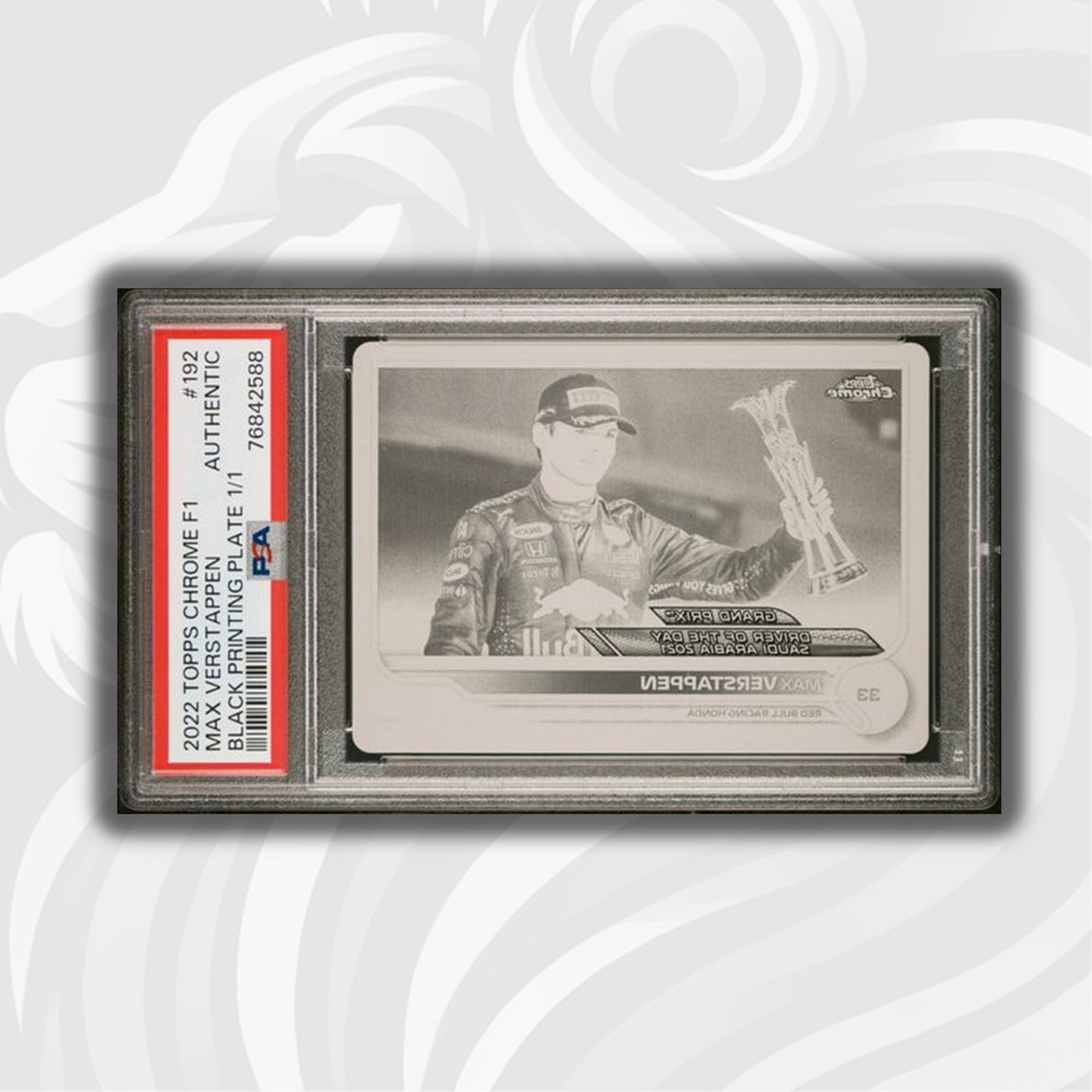 PSA Authentic - 1/1 Max Verstappen #192 - Black Printing Plate