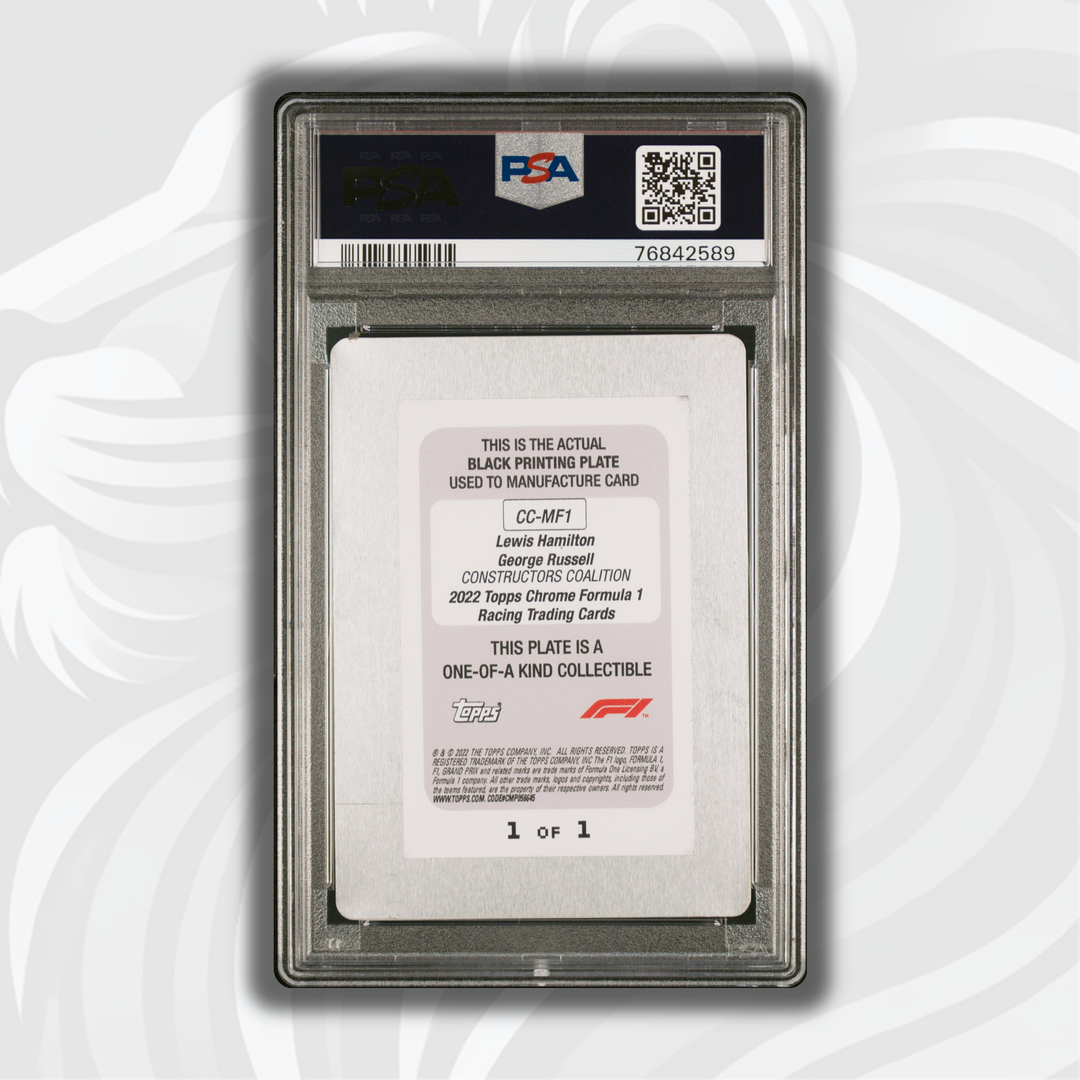 PSA authentic- 1/1 Lewis Hamilton/George Russell - black printing plate