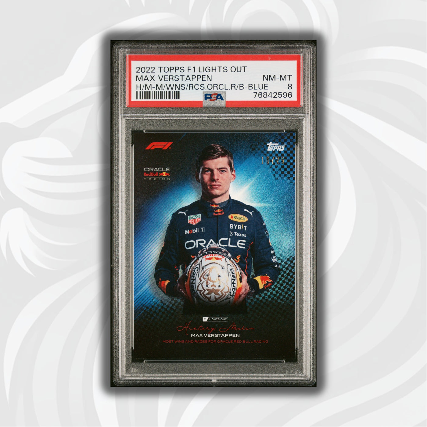 PSA 8 - 16/25 Max Verstappen - History Maker - Most Wins And Races - Blue