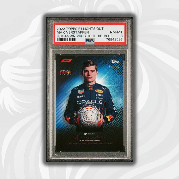 PSA 8 - 14/25 Max Verstappen - History Maker - Most Wins And Races - Blue