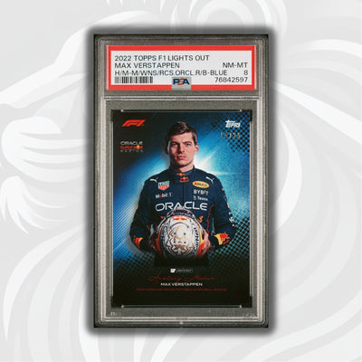 PSA 8 - 14/25 Max Verstappen - History Maker - Most Wins And Races - Blue