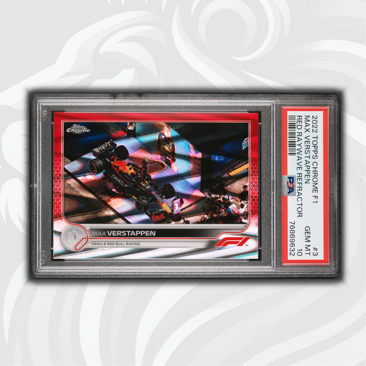 PSA 10 - 1/5 - Max verstappen #3 - Red Raywave Refractor - 2022 topps Chrome
