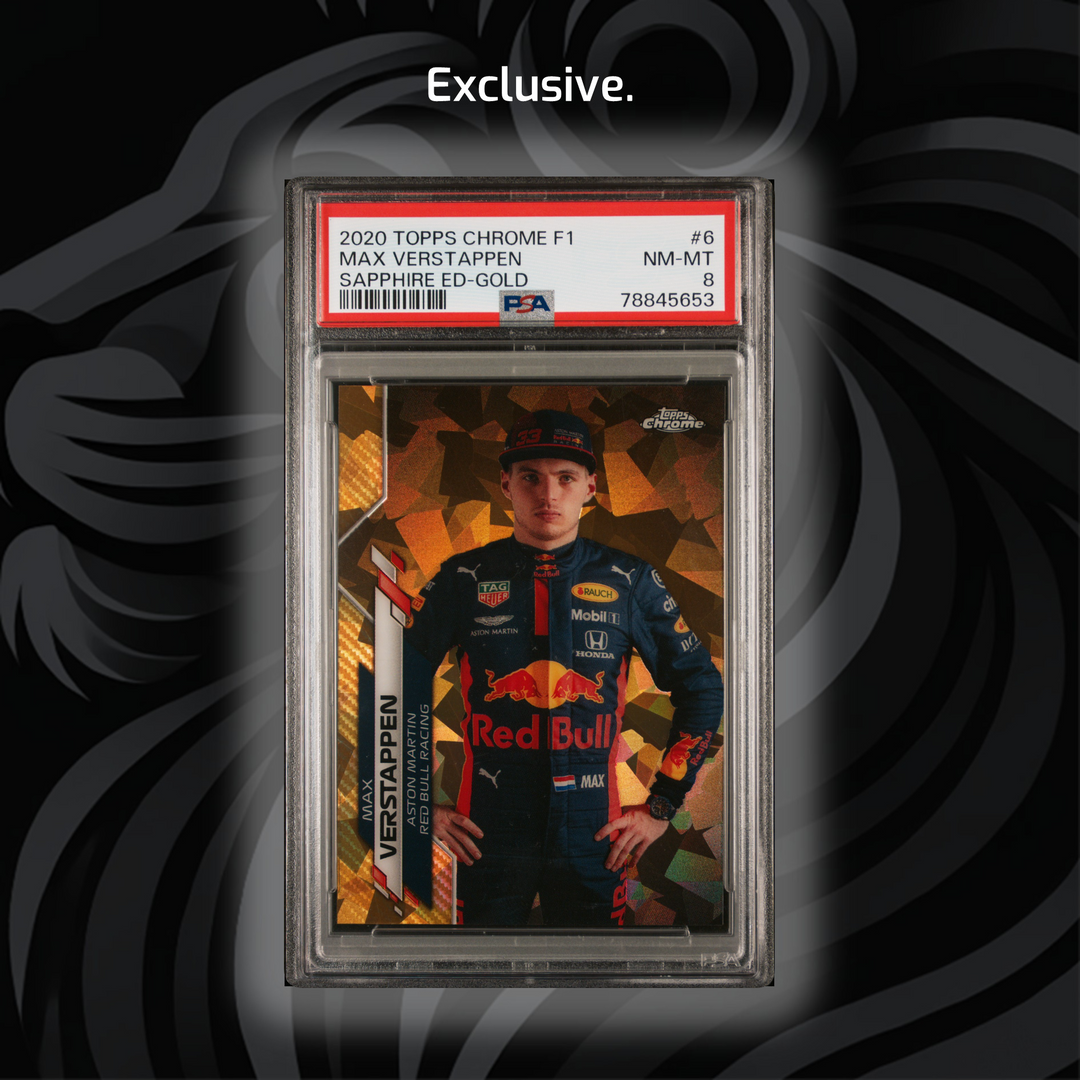 PSA 8 - 24/50 Max Verstappen #6 - Sapphire ED-Gold - 2020 Topps Chrome F1 - Front