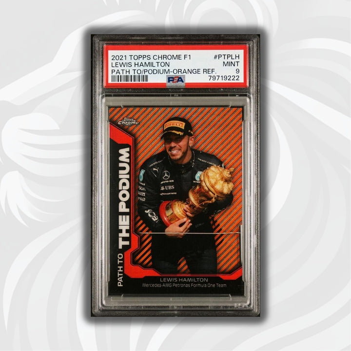 PSA 9 - /25 Lewis Hamilton #PTPLH - Orange - 2021 Topps Chrome F1