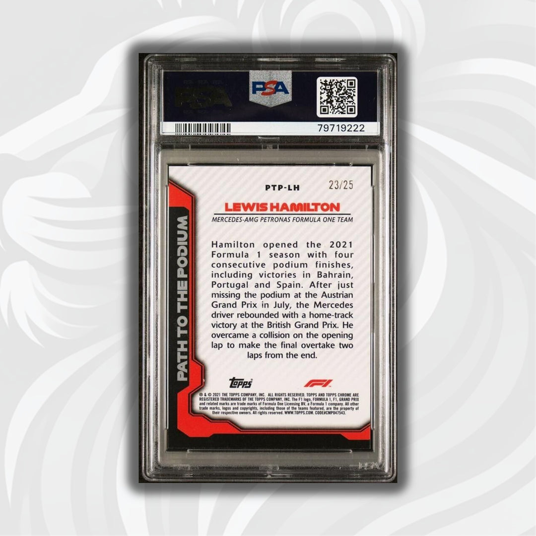 PSA 9 - /25 Lewis Hamilton #PTPLH - Orange - 2021 Topps Chrome F1