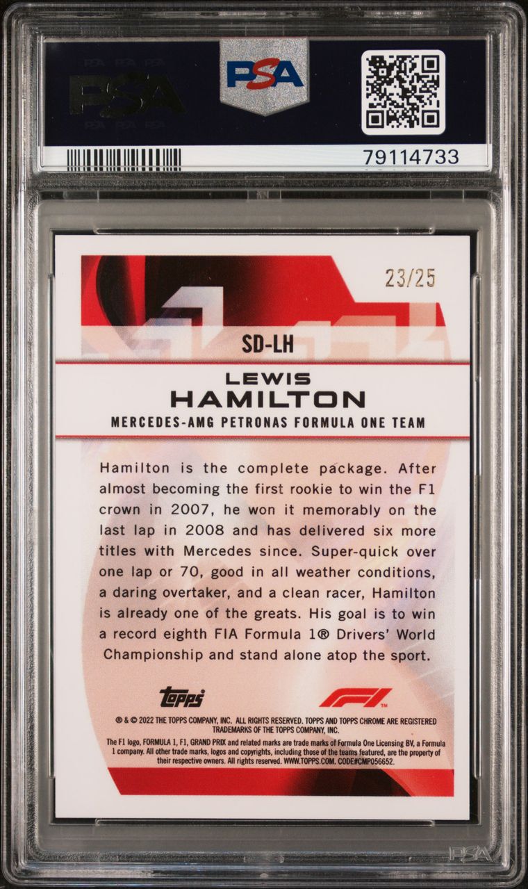 PSA 9 - 23/25 Lewis Hamilton #SDLH - Orange - 2022 Topps Chrome F1