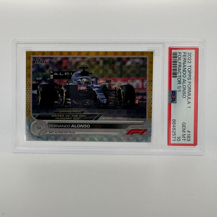 PSA 10 - 1/1 Foilfractor - Fernando Alonso #183 - 2022 Topps Formula 1