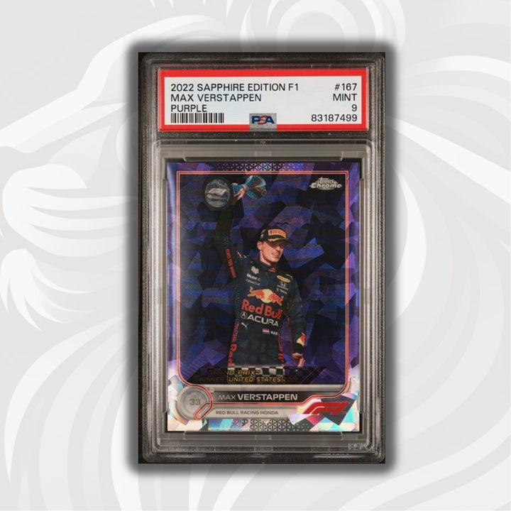PSA 9 -  01/10 Max Verstappen #167 - Sapphire - Purple - 2022 Topps Chrome