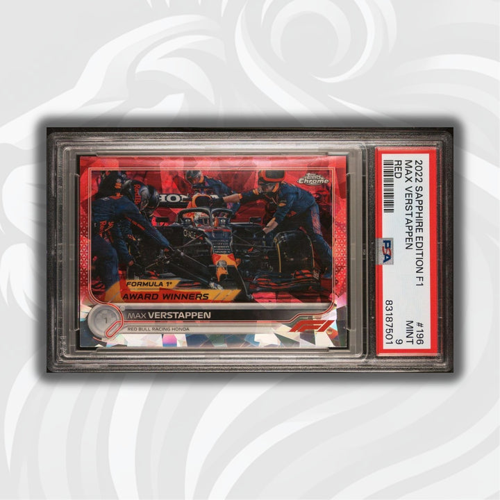 PSA 9 - 4/5 Max Verstappen #196 - Sapphire - 2022 Topps Chrome F1 - Red