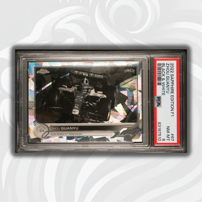 PSA 8 - 13/15 Zhou Gangyu #67 - Sapphire - Black & White - 2022 Topps Chrome F1