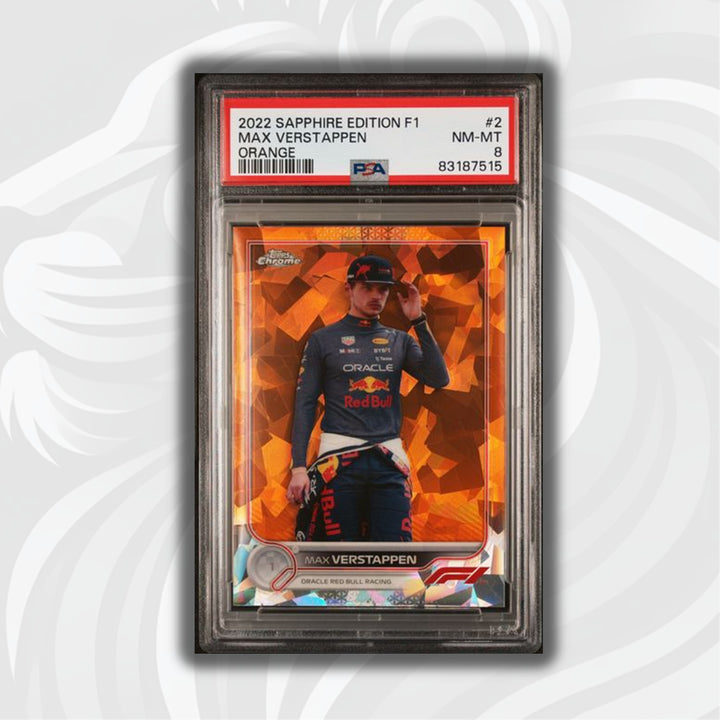 PSA 8 - 23/25 Max Verstappen #2 - Sapphire - Orange - 2022 Topps Chrome F1