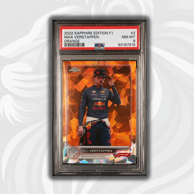 PSA 8 - 23/25 Max Verstappen #2 - Sapphire - Orange - 2022 Topps Chrome F1