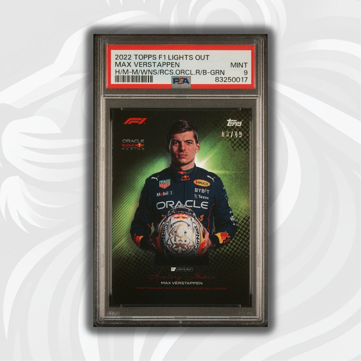 PSA 9 - /49 - Max Verstappen - History Maker - Most Wins And Races For Oracle Red Bull Racing - Green