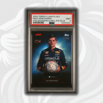 PSA 9 - 21/25 - Max Verstappen - History Maker - Most Wins And Races For Oracle Red Bull Racing - Blue