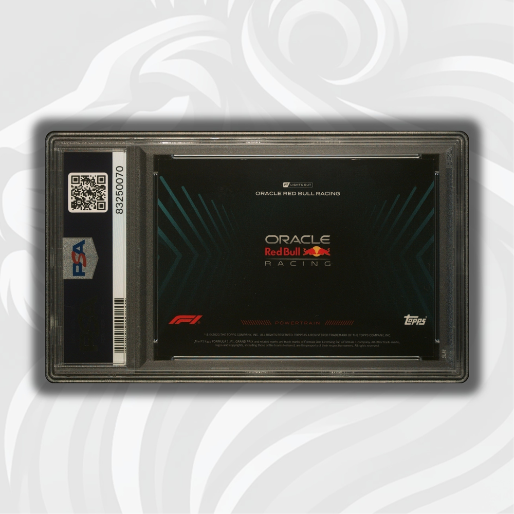 PSA 9 - Oracle Red Bull Racing - 2022 Topps F1 Lights Out - Powertrain Teal - Back