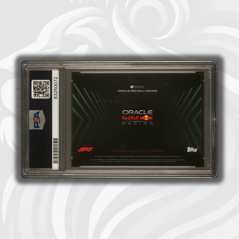 PSA 8 - Oracle Red Bull Racing - 2022 Topps F1 Lights Out - Powertrain Green - Back