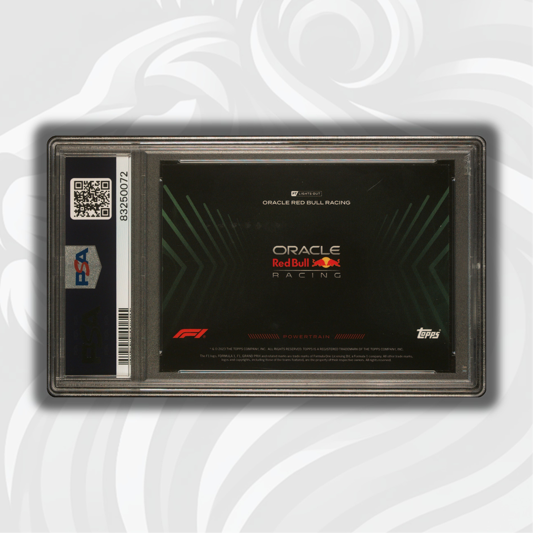 PSA 8 - Oracle Red Bull Racing - 2022 Topps F1 Lights Out - Powertrain Green - Back