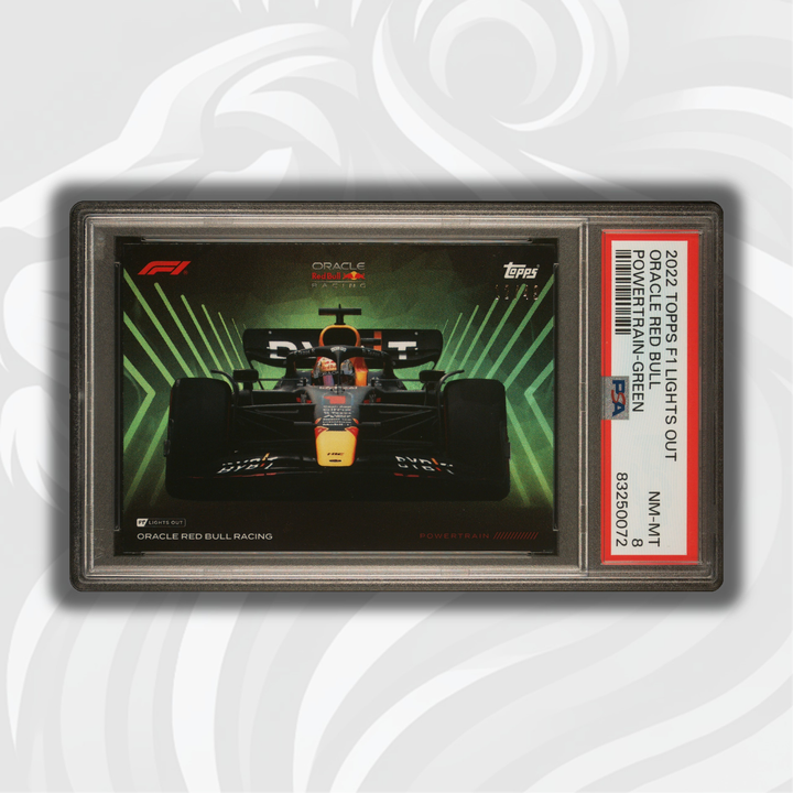 PSA 8 - Oracle Red Bull Racing - 2022 Topps F1 Lights Out - Powertrain Green - Front