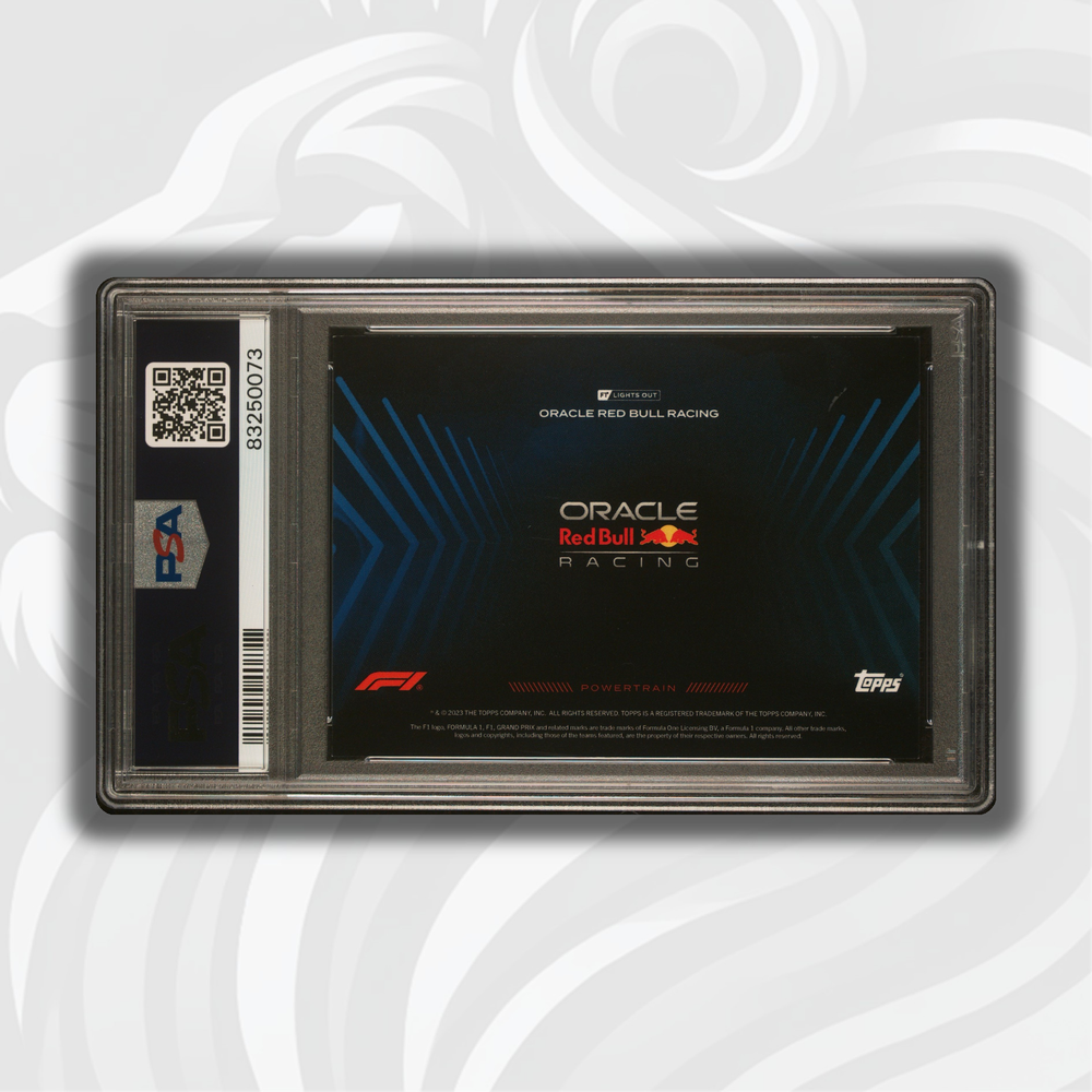 PSA 9 - Oracle Red Bull Racing - 2022 Topps F1 Lights Out - Powertrain Blue - Back