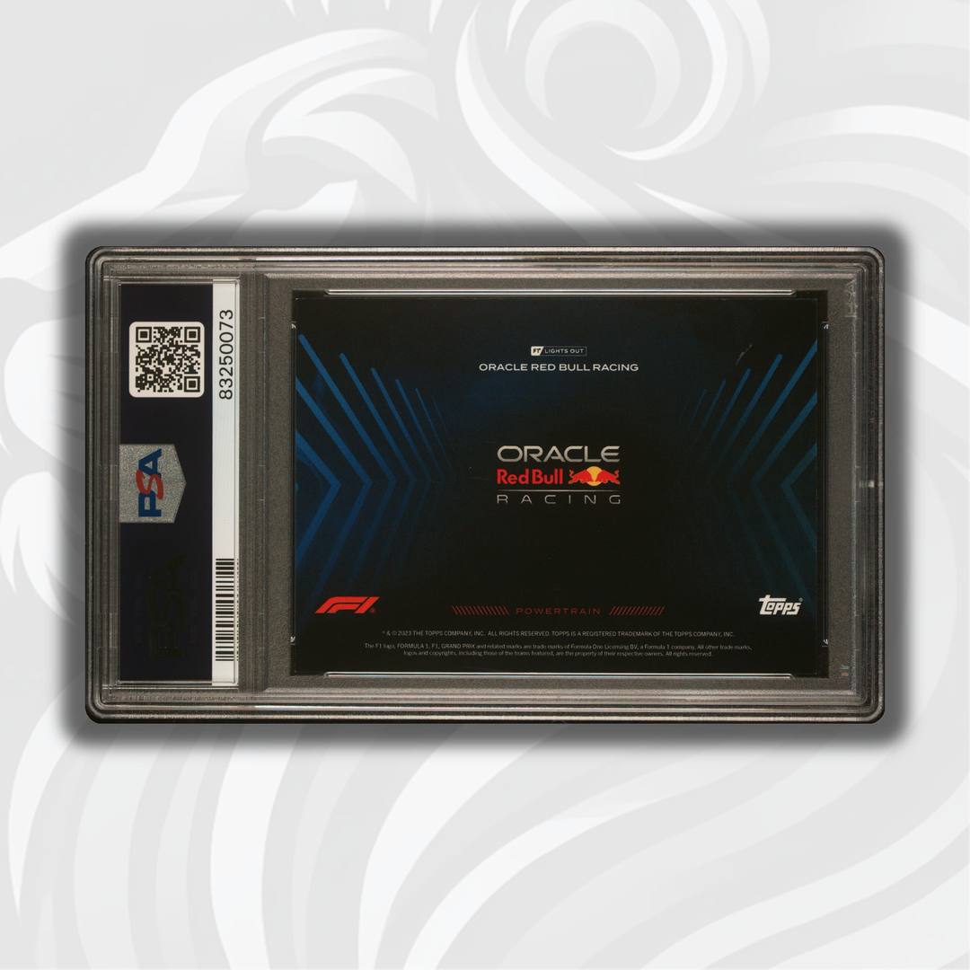PSA 9 - Oracle Red Bull Racing - 2022 Topps F1 Lights Out - Powertrain Blue - Back