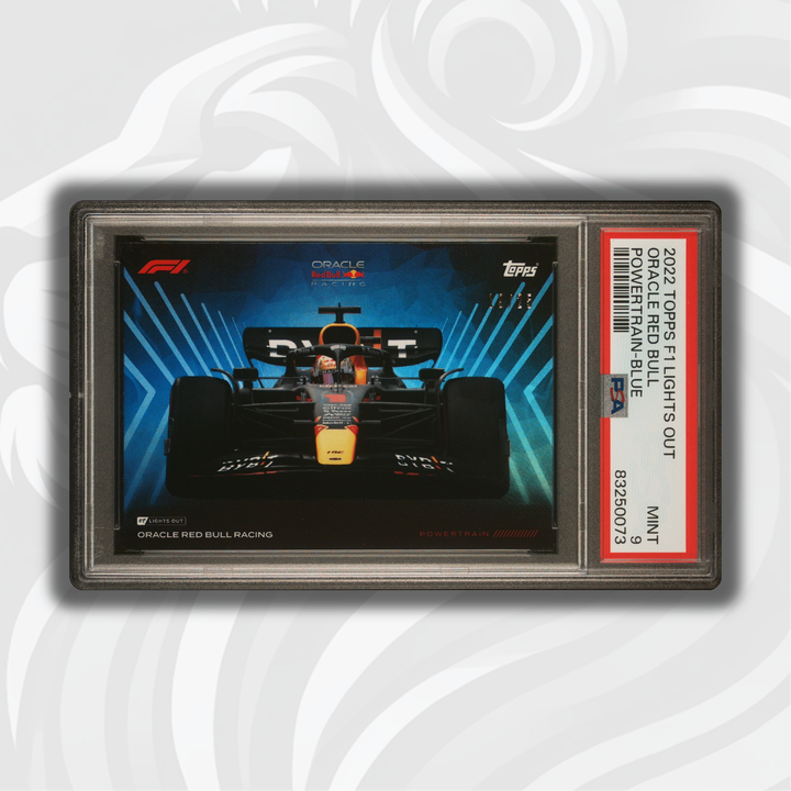 PSA 9 - Oracle Red Bull Racing - 2022 Topps F1 Lights Out - Powertrain Blue - Front