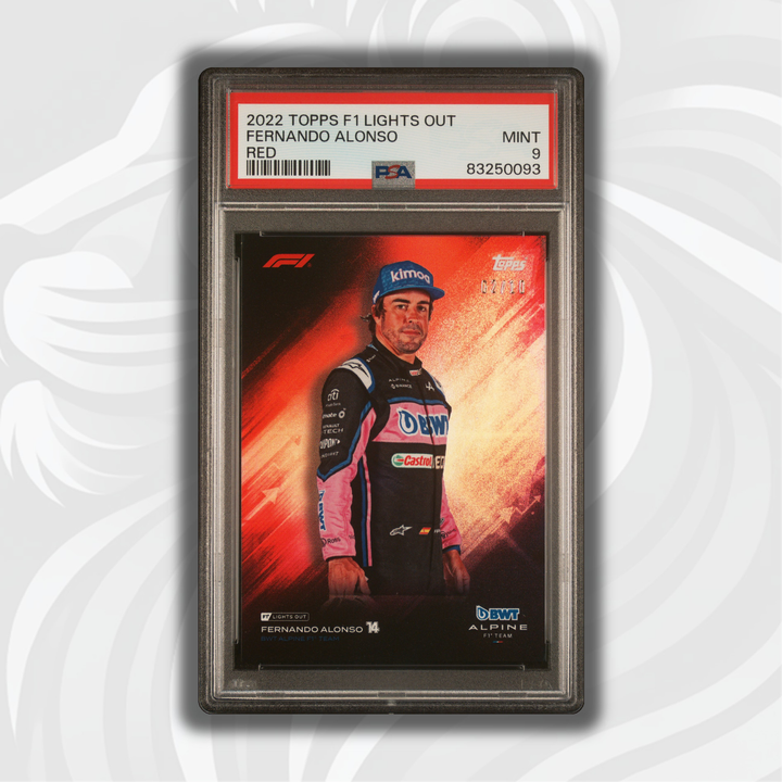 PSA 9 - 02/10 - Fernando Alonso - 2022 Topps Lights Out - Red