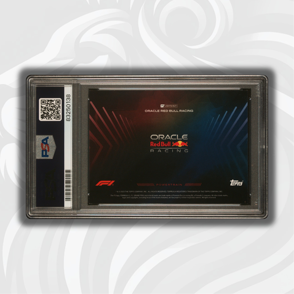PSA 8 - Oracle Red Bull Racing - 2022 Topps F1 Lights Out - Powertrain Rainbow - Back