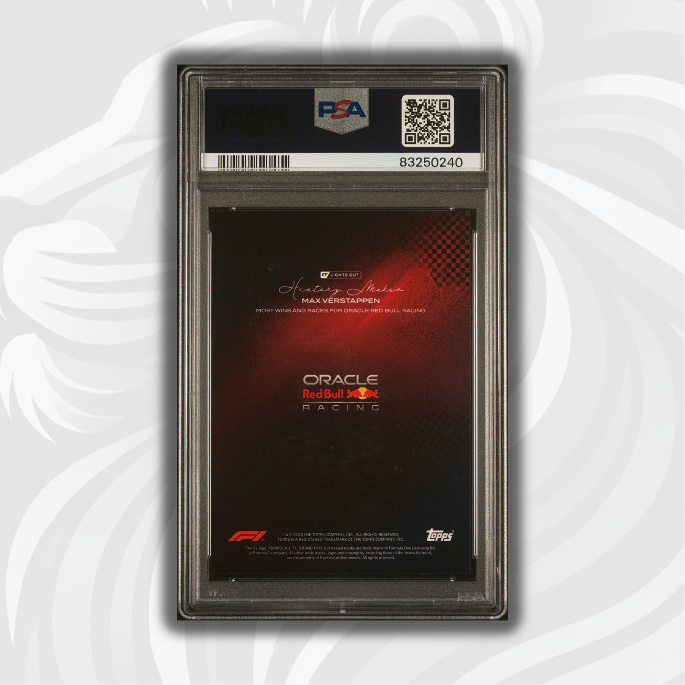 PSA 8 - 9/10 - Max Verstappen - History Maker - Most Wins And Races For Oracle Red Bull Racing - Red