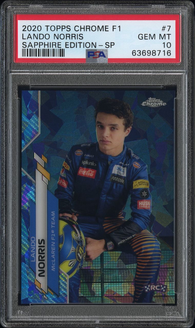 PSA 10 - Lando Norris #7 - Sapphire Edition SP - 2020 Topps Chrome F1