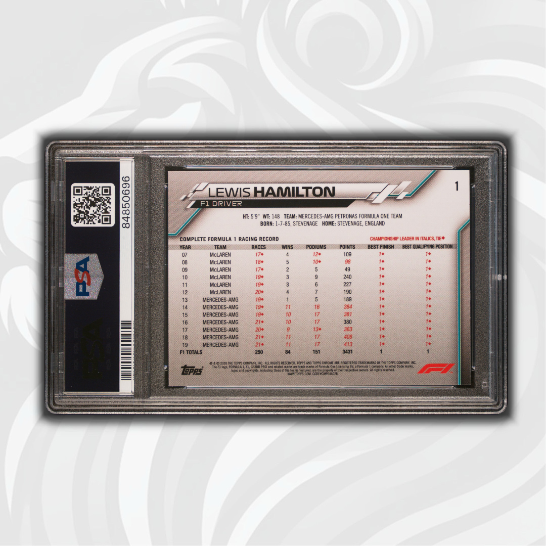 PSA 10 - Lewis Hamilton #1 - Refractor - 2020 Topps Formula 1 - Front